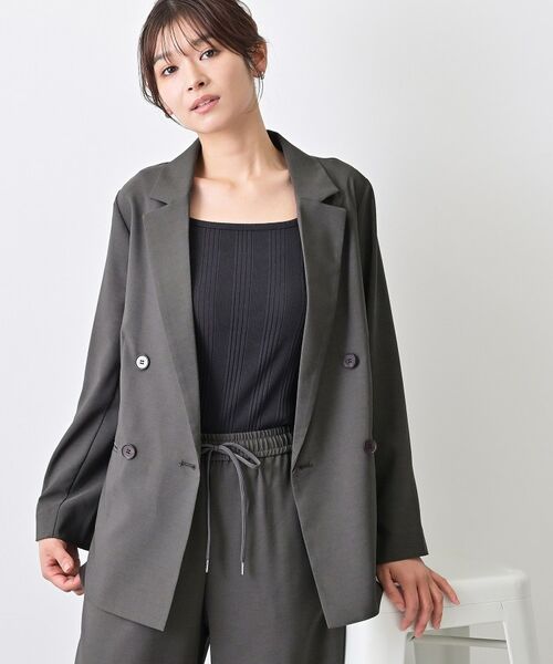 Dessin / デッサン テーラードジャケット | 【セットアップ可/洗える】ダブルストレッチジャケット(チャコールグレー(014))