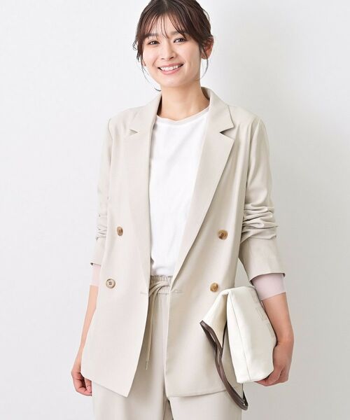 Dessin / デッサン テーラードジャケット | 【セットアップ可/洗える】ダブルストレッチジャケット(グレージュ(050))