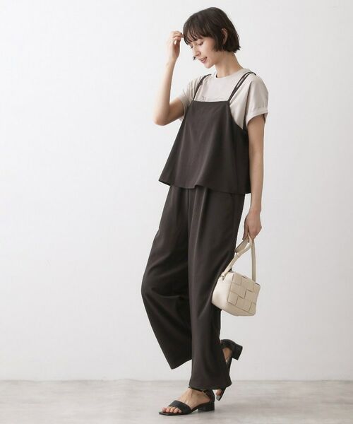 Dessin / デッサン サロペット・オールインワン | 【吸汗速乾/洗える】リラクシーキャミサロペット（ブラック(019)）