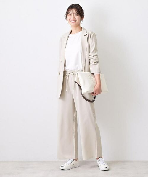 Dessin / デッサン パンツ | 【セットアップ可/洗える】ストレッチセミワイドパンツ | 詳細9