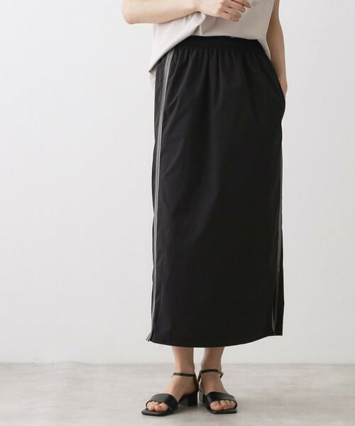 Dessin / デッサン ロング・マキシ丈スカート | 【撥水/ウエストゴム】ストレッチIラインスカート（ブラック(519)）