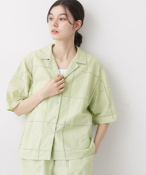 Dessin / デッサン シャツ・ブラウス | 刺繍レースシャツ（ミントグリーン(021)）