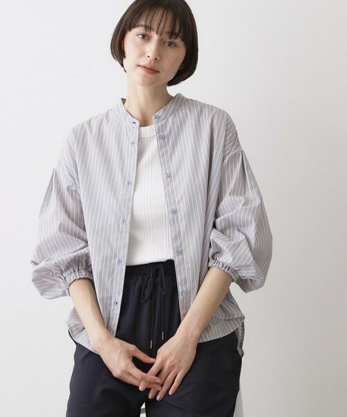 Dessin / デッサン シャツ・ブラウス | バルーンスリーブバンドカラーシャツ | 詳細10