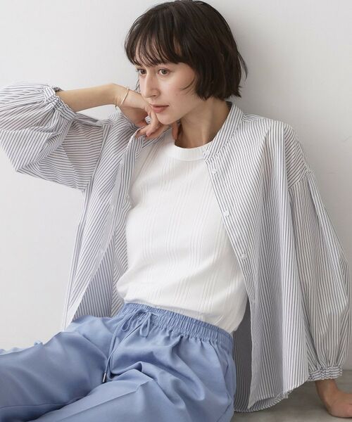 Dessin / デッサン シャツ・ブラウス | バルーンスリーブバンドカラーシャツ | 詳細5