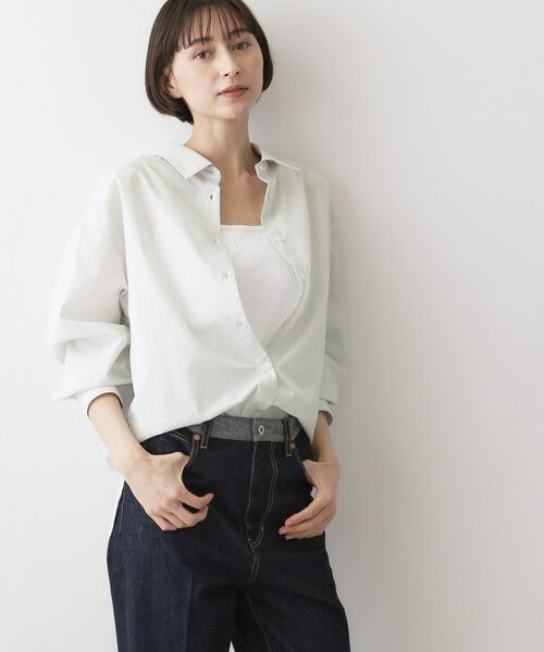 Dessin / デッサン シャツ・ブラウス | 高密度ストライプシャツ（ライトグレー(310)）