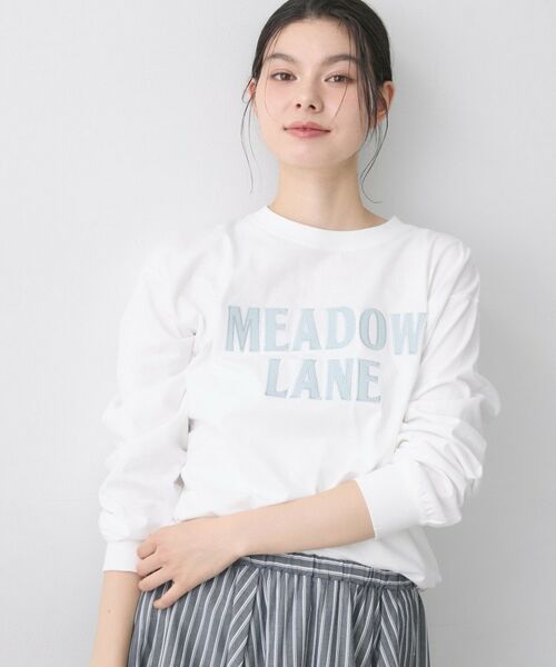 Dessin / デッサン カットソー | 【オーガニック天竺】ロゴロングTシャツ（ホワイト(001)）