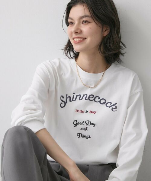 Dessin / デッサン カットソー | 【オーガニック天竺】ロゴロングTシャツ（ホワイト(601)）