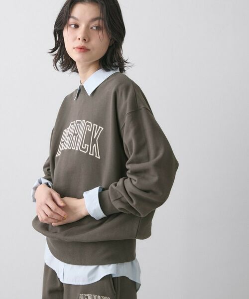 Dessin / デッサン スウェット | 【オーガニック裏毛】裏毛ロゴスウェット（チャコールグレー(014)）