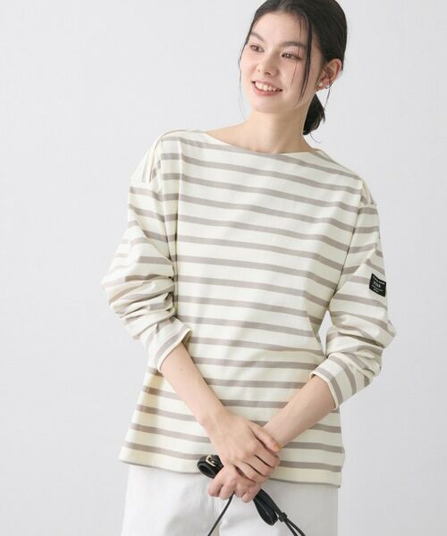 Dessin / デッサン カットソー | 【洗える】クルーネックボーダーカットソー（ライトグレー(311)）