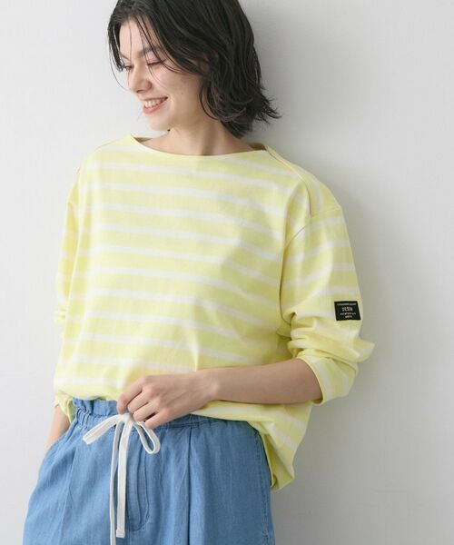 Dessin / デッサン カットソー | 【洗える】クルーネックボーダーカットソー（イエロー(331)）