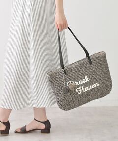 Dessin / デッサン トートバッグ | 【A4収納可】ロゴ刺繍ポンポンチャーム付きペーパーメッシュトート