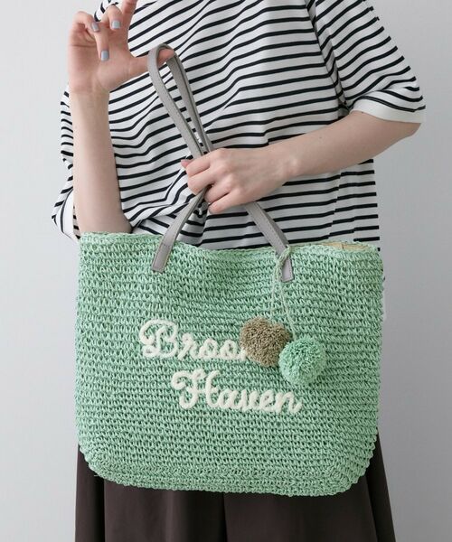 Dessin / デッサン トートバッグ | ロゴ刺繍 ポンポンチャーム付き ペーパーメッシュトート | 詳細1