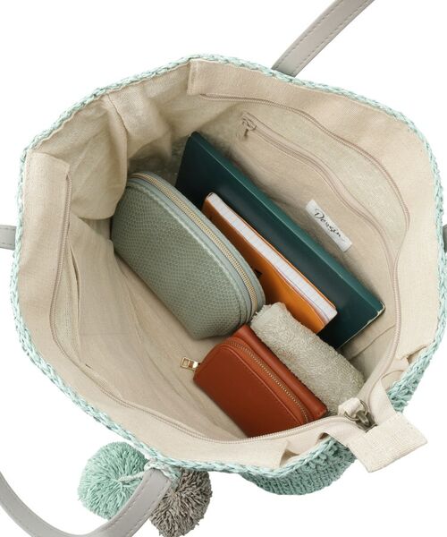 Dessin / デッサン トートバッグ | ロゴ刺繍 ポンポンチャーム付き ペーパーメッシュトート | 詳細16