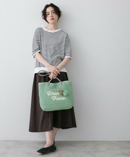 Dessin / デッサン トートバッグ | ロゴ刺繍 ポンポンチャーム付き ペーパーメッシュトート | 詳細2