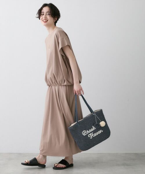 Dessin / デッサン トートバッグ | ロゴ刺繍 ポンポンチャーム付き ペーパーメッシュトート | 詳細4