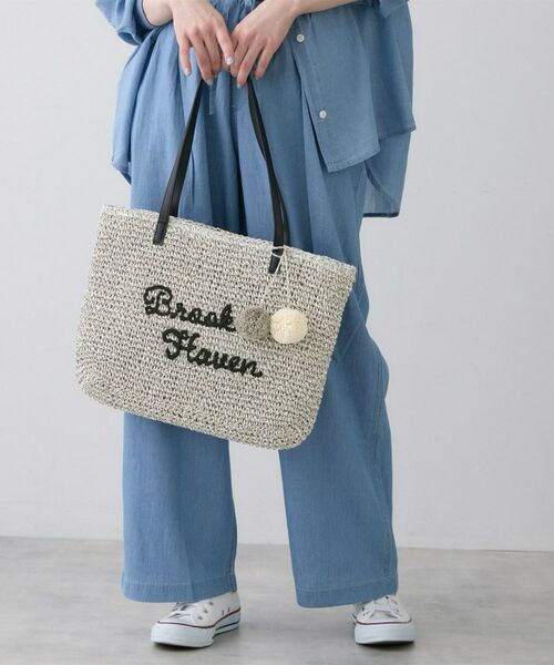 Dessin / デッサン トートバッグ | ロゴ刺繍 ポンポンチャーム付き ペーパーメッシュトート | 詳細5