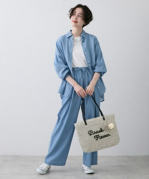 Dessin / デッサン トートバッグ | ロゴ刺繍 ポンポンチャーム付き ペーパーメッシュトート | 詳細6