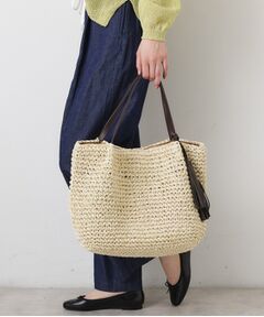 Dessin / デッサン トートバッグ | ペーパーメッシュ タッセル付き配色トート