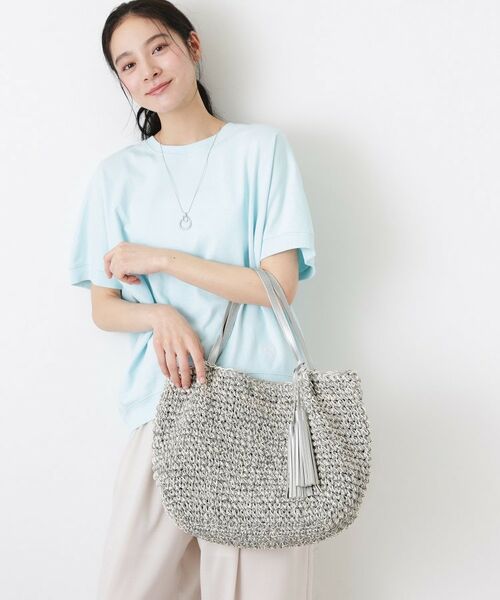 Dessin / デッサン トートバッグ | ペーパーメッシュ タッセル付き配色トート | 詳細1