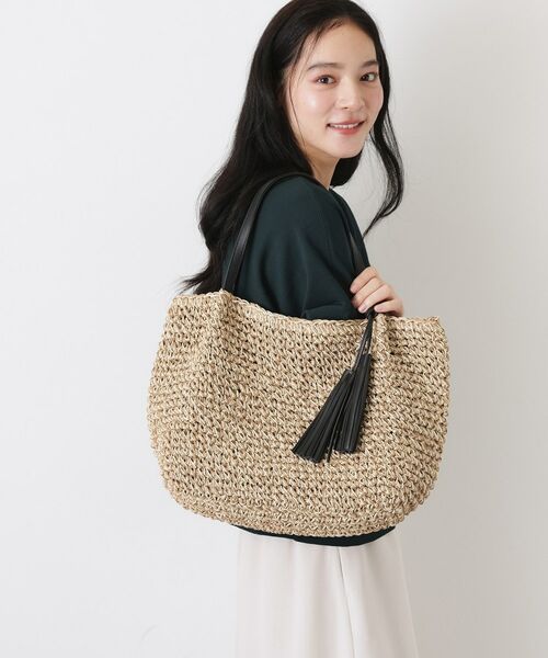 Dessin / デッサン トートバッグ | ペーパーメッシュ タッセル付き配色トート | 詳細3