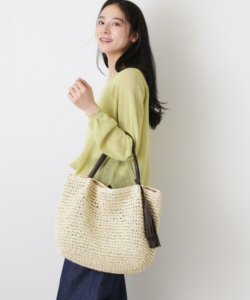 Dessin / デッサン トートバッグ | ペーパーメッシュ タッセル付き配色トート | 詳細5