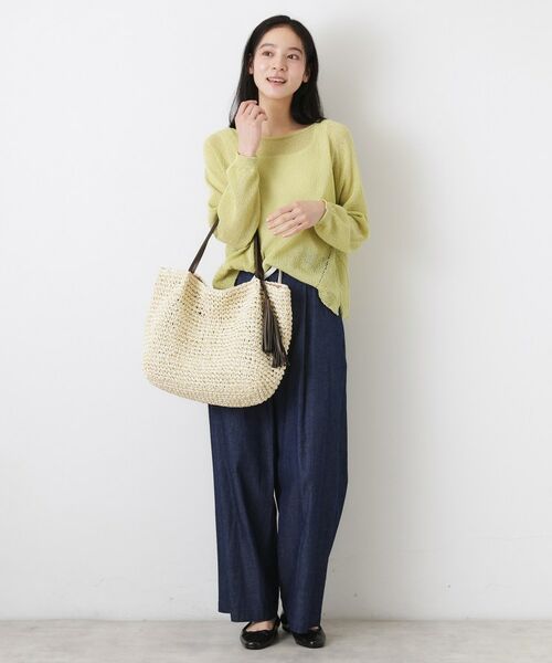 Dessin / デッサン トートバッグ | ペーパーメッシュ タッセル付き配色トート | 詳細6