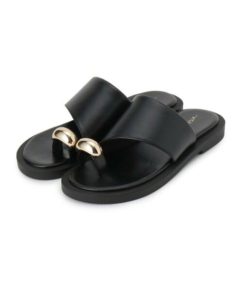 Dessin / デッサン サンダル | メタルアクセントサムリングサンダル(ブラック(019))