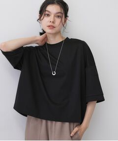 Dessin / デッサン カットソー | 【体型カバー／五分袖】美光沢カットソーボクシーシルエット
