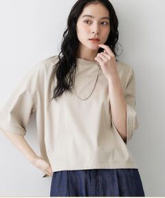 Dessin / デッサン カットソー | 【体型カバー/五分袖】美光沢カットソーボクシーシルエット