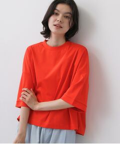 Dessin / デッサン カットソー | 【体型カバー／五分袖】美光沢カットソーボクシーシルエット