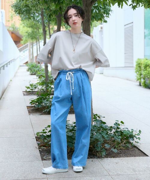 Dessin / デッサン カットソー | 【体型カバー/五分袖】美光沢カットソーボクシーシルエット | 詳細14