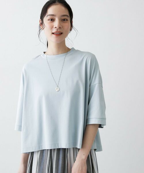 Dessin / デッサン カットソー | 【体型カバー/五分袖】美光沢カットソーボクシーシルエット | 詳細16