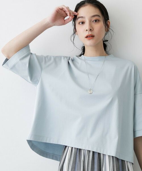 Dessin / デッサン カットソー | 【体型カバー/五分袖】美光沢カットソーボクシーシルエット | 詳細17