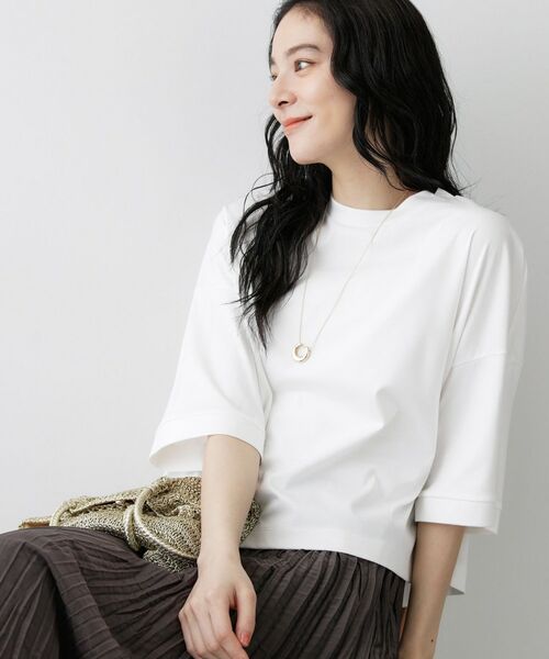 Dessin / デッサン カットソー | 【体型カバー/五分袖】美光沢カットソーボクシーシルエット | 詳細2