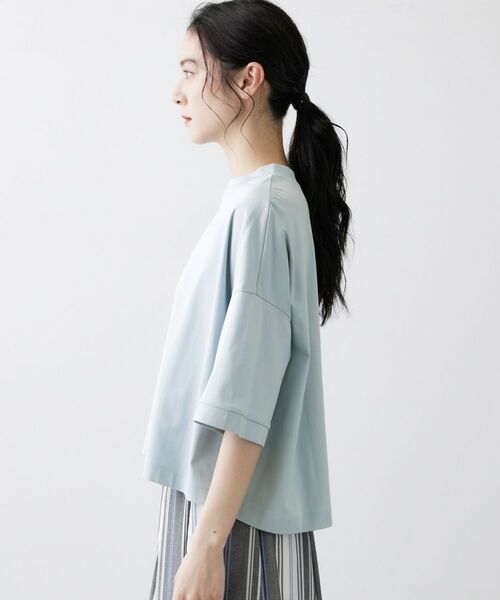 Dessin / デッサン カットソー | 【体型カバー/五分袖】美光沢カットソーボクシーシルエット | 詳細21