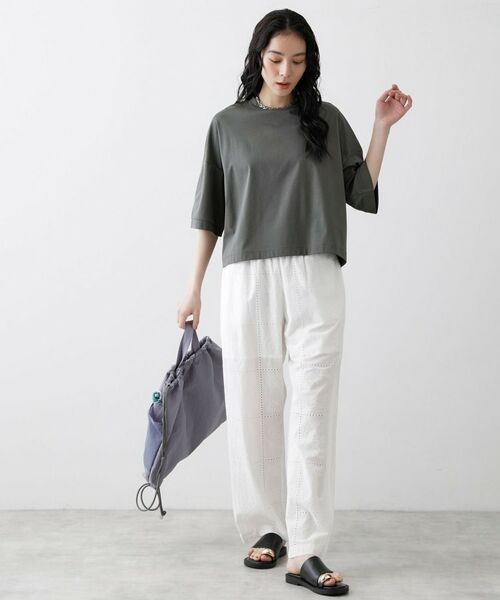 Dessin / デッサン カットソー | 【体型カバー/五分袖】美光沢カットソーボクシーシルエット | 詳細7