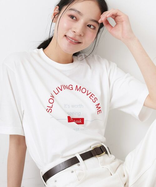 Dessin / デッサン Tシャツ | オーガニック天竺ロゴTシャツ（ホワイト(001)）