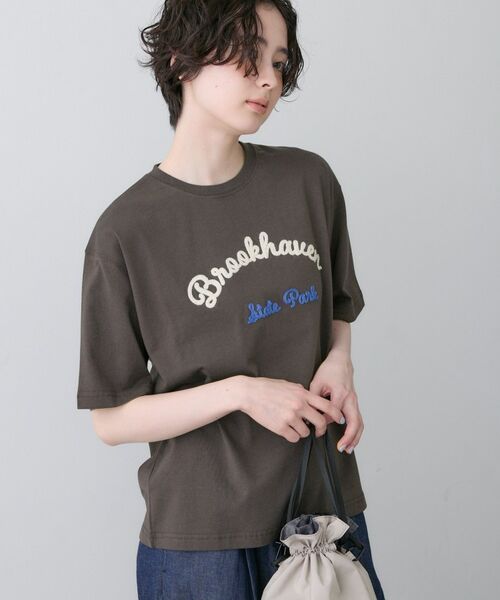 Dessin / デッサン カットソー | 【洗える】オーガニックコットンロゴTシャツ（ブラウン(044)）