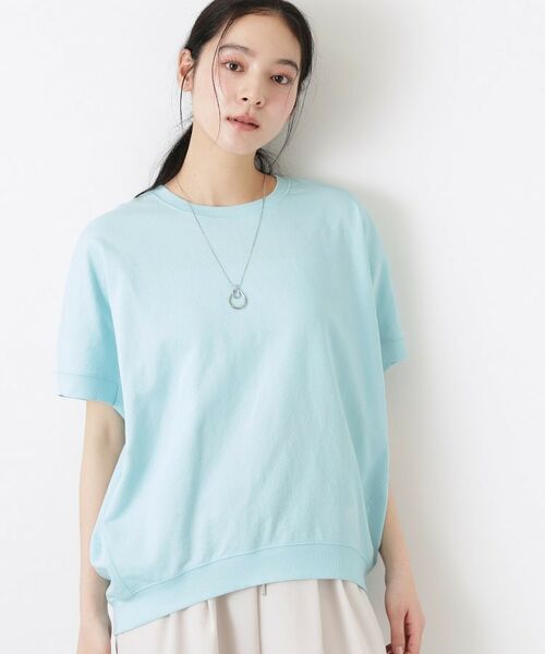 Dessin / デッサン カットソー | ミニ裏毛 立体フォルムプルオーバー（ブルー(092)）