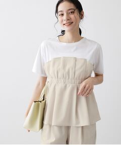 Dessin / デッサン カットソー | 【セットアップ可】ビスチェドッキングTシャツ