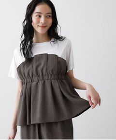 Dessin / デッサン カットソー | 【セットアップ可】ビスチェドッキングTシャツ