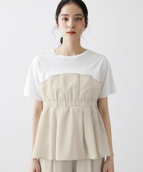 Dessin / デッサン カットソー | 【セットアップ可】ビスチェドッキングTシャツ | 詳細13