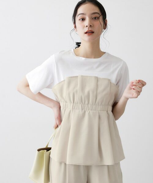 Dessin / デッサン カットソー | 【セットアップ可】ビスチェドッキングTシャツ | 詳細5