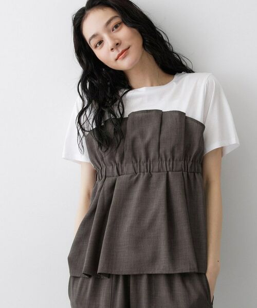 Dessin / デッサン カットソー | 【セットアップ可】ビスチェドッキングTシャツ | 詳細9