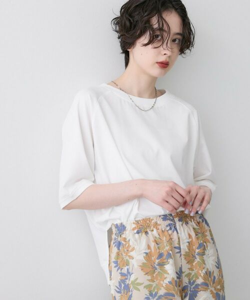 Dessin / デッサン カットソー | 【UVカット、接触冷感】フォルムカットソー（ホワイト(002)）