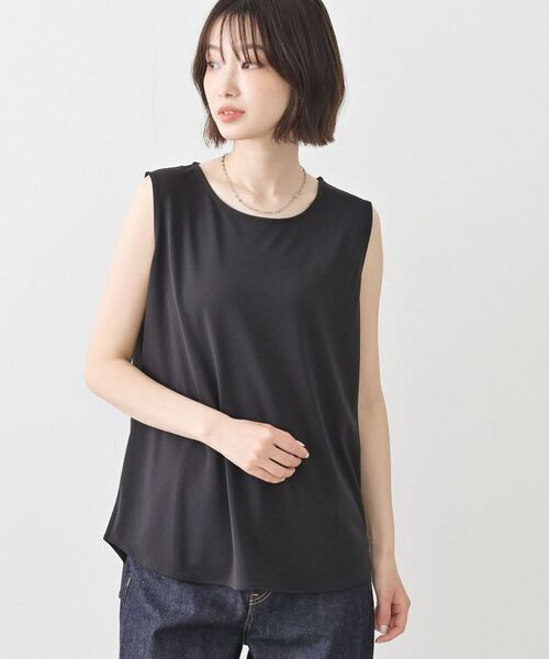 Dessin / デッサン シャツ・ブラウス | タックノースリーブジョーゼットブラウス（ブラック(019)）