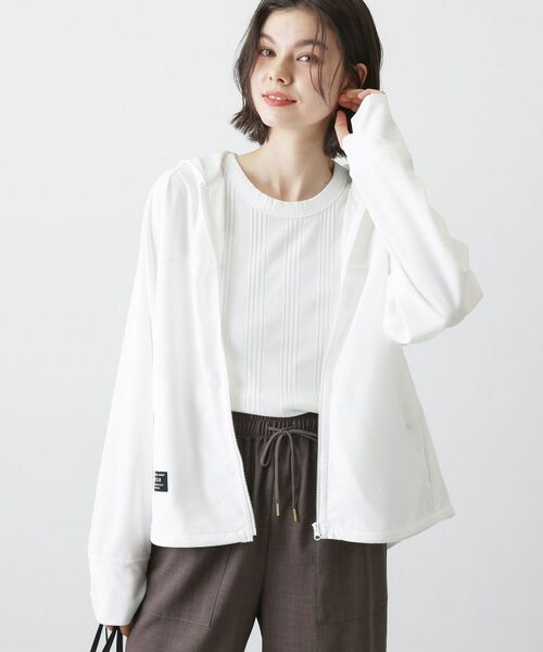 Dessin / デッサン パーカー | 【UVカット】 ドットメッシュパーカー（ホワイト(001)）