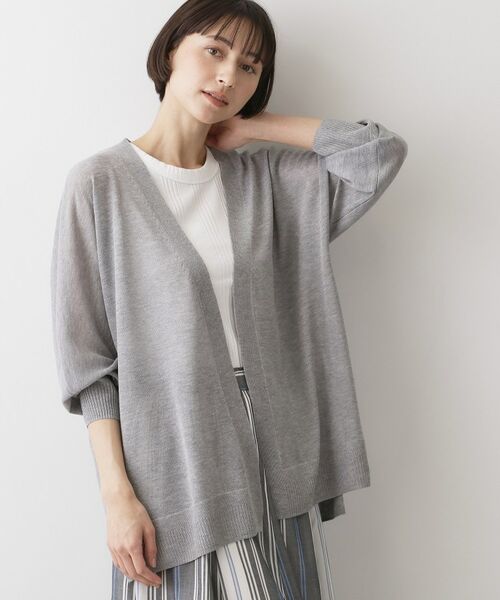 Dessin / デッサン カーディガン・ボレロ | ミドル丈シアーカーディガン（グレー(012)）