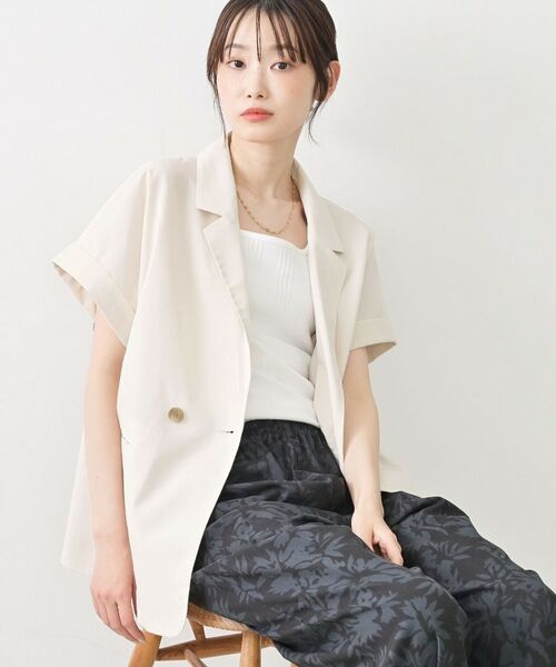 Dessin / デッサン テーラードジャケット | 【接触冷感】ライクハーフスリーブジャケット（アイボリー(004)）