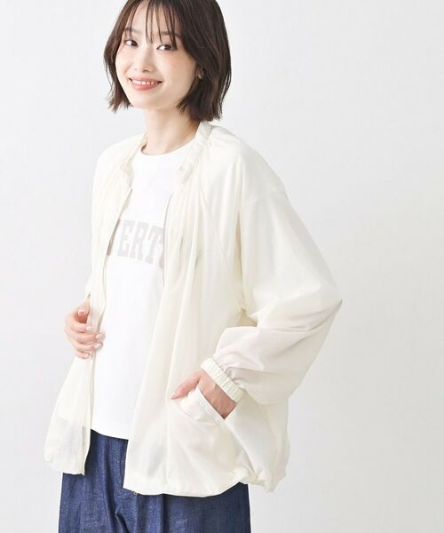 Dessin / デッサン レザーブルゾン・ジャケット | シアーナイロンZIPブルゾン（ホワイト(002)）